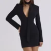 Roda Black Crepe Sculpting Mini Skirt