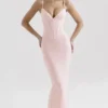 Romy Pink Mesh Bodycon Maxi Dress