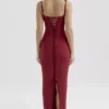 Romy Wine Mesh Bodycon Maxi Dress