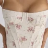 Rona Ivory Vintage Rose Print Cotton Maxi Dress