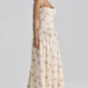 Rona Ivory Vintage Rose Print Cotton Maxi Dress