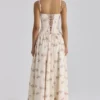 Rona Ivory Vintage Rose Print Cotton Maxi Dress