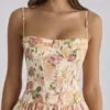 Rona Warm Rose Print Cotton Maxi Dress
