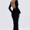 Rosa Black Crystal Embellished Maxi Dress