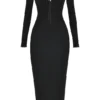 Rosa Black Crystal Embellished Maxi Dress