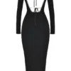 Rosa Black Crystal Embellished Maxi Dress