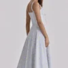 Rosalee Blue Wildflower Floral Print Midi Dress