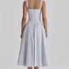 Rosalee Blue Wildflower Floral Print Midi Dress