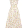 Rosalee Ivory Meadow Print Cotton Bustier Sundress