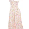 Rosalee Pink Meadow Print Cotton Bustier Sundress