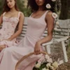 Rosalee Vintage Rose Pink Floral Print Midi Dress