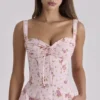 Rosalee Vintage Rose Pink Floral Print Midi Dress