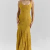 Rosalia Gold Embellished Hand Beaded Maxi Dress