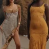 Rosalia Gold Embellished Hand Beaded Maxi Dress
