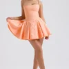 Rosalinda Peach Jacquard Mini Bow Gown