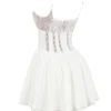 Rosaria White Cotton Corset Mini Dress