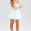 Rosaria White Cotton Corset Mini Dress