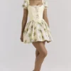 Rosie Lemon Rose Print Cotton Mini Dress