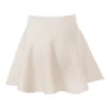 Rosina Cream Wool Cashmere Flounce Mini Skirt