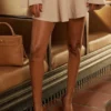 Rosina Cream Wool Cashmere Flounce Mini Skirt