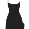 Rossella Black Ruffle Mini Dress