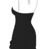 Rossella Black Ruffle Mini Dress