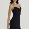 Rossella Black Ruffle Mini Dress