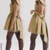 Saasha Gold Jacquard Mini Dress