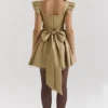 Saasha Gold Jacquard Mini Dress