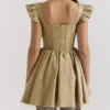 Saasha Gold Jacquard Mini Dress