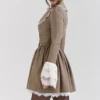 Sable Brown Puppytooth Check Mini Dress