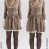 Sable Brown Puppytooth Check Mini Dress