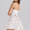 Sade Rose Print Stretch Cotton Mini Dress