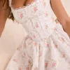 Sade Rose Print Stretch Cotton Mini Dress