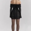 Sadie Black Floral Lace Off Shoulder Mini Dress