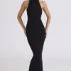Sadira Black Backless Silhouette Maxi Dress – Limited Edition