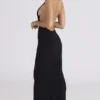 Sadira Black Backless Silhouette Maxi Dress – Limited Edition
