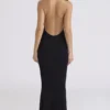 Sadira Black Backless Silhouette Maxi Dress – Limited Edition