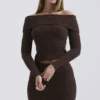 Saffron Chocolate Soft Boucle Knit Top