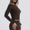 Saffron Chocolate Soft Boucle Knit Top