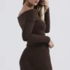 Saffron Chocolate Soft Boucle Knit Top