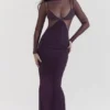 Safiya Black Grape Maxi Dress