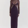 Safiya Black Grape Maxi Dress