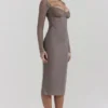 Safran Mocha Corset Midi Dress