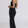 Sahar Black Scuplting Halter Neck Maxi Dress