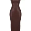 Sahara Cocoa Vegan Leather Maxi Dress