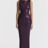 Sahara Merlot Vegan Leather Maxi Dress