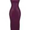 Sahara Merlot Vegan Leather Maxi Dress