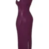 Sahara Merlot Vegan Leather Maxi Dress