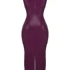 Sahara Merlot Vegan Leather Maxi Dress
